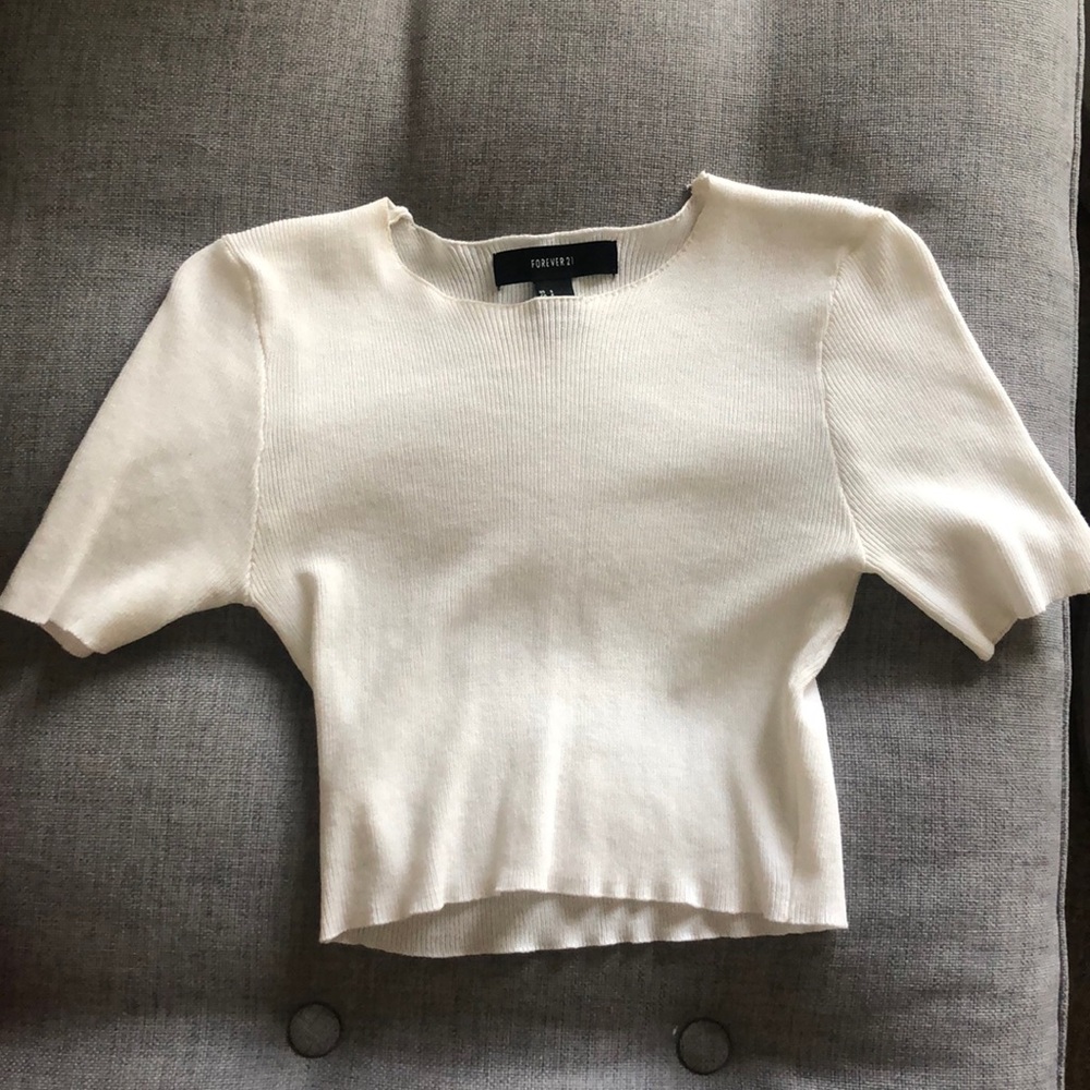 Forever 21 White Stretchy Crop Top!!!